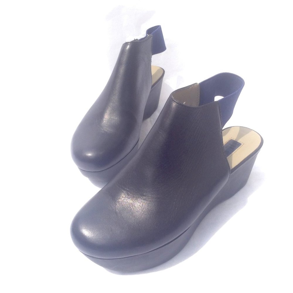 JIL SANDER NAVY Mary Jane Black Leather Blue Elast